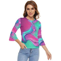 Marble Background - Abstract - Artist - Artistic - Colorful Bell Sleeve Top