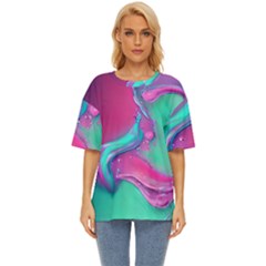 Marble Background - Abstract - Artist - Artistic - Colorful Oversized Basic Tee by GardenOfOphir