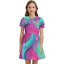 Marble Background - Abstract - Artist - Artistic - Colorful Kids  Bow Tie Puff Sleeve Dress View1