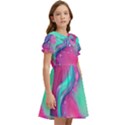 Marble Background - Abstract - Artist - Artistic - Colorful Kids  Bow Tie Puff Sleeve Dress View2