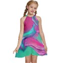 Marble Background - Abstract - Artist - Artistic - Colorful Kids  Halter Collar Waist Tie Chiffon Dress View1