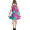 Marble Background - Abstract - Artist - Artistic - Colorful Kids  Halter Collar Waist Tie Chiffon Dress View4