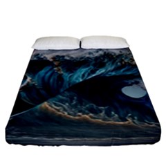 Tsunami Waves Ocean Sea Water Rough Seas 5 Fitted Sheet (king Size) by Pakemis