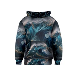 Tsunami Waves Ocean Sea Water Rough Seas 5 Kids  Pullover Hoodie