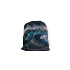 Tsunami Waves Ocean Sea Water Rough Seas 5 Drawstring Pouch (xs) by Pakemis