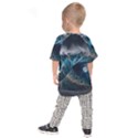 Tsunami Waves Ocean Sea Water Rough Seas 5 Kids  Raglan Tee View2