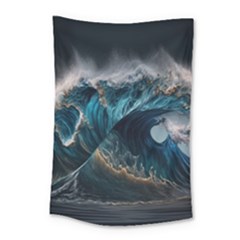 Tsunami Waves Ocean Sea Water Rough Seas 5 Small Tapestry