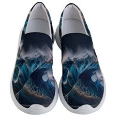 Tsunami Waves Ocean Sea Water Rough Seas 5 Women s Lightweight Slip Ons by Pakemis