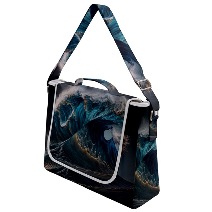 Tsunami Waves Ocean Sea Water Rough Seas 5 Box Up Messenger Bag