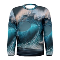 Tsunami Waves Ocean Sea Water Rough Seas 2 Men s Long Sleeve Tee