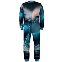 Tsunami Waves Ocean Sea Water Rough Seas 2 Onepiece Jumpsuit (men)