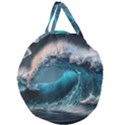 Tsunami Waves Ocean Sea Water Rough Seas 2 Giant Round Zipper Tote View1