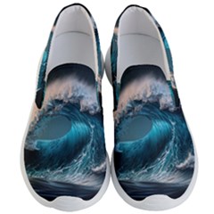 Tsunami Waves Ocean Sea Water Rough Seas 2 Men s Lightweight Slip Ons by Pakemis