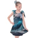 Tsunami Waves Ocean Sea Water Rough Seas 2 Kids  Tie Up Tunic Dress View1