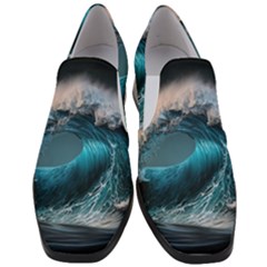 Tsunami Waves Ocean Sea Water Rough Seas 2 Women Slip On Heel Loafers by Pakemis