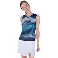 Tsunami Waves Ocean Sea Water Rough Seas 2 Women s Sleeveless Sports Top by Pakemis