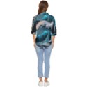 Tsunami Waves Ocean Sea Water Rough Seas 2 Women s Quarter Sleeve Pocket Shirt View4