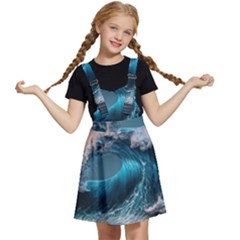 Tsunami Waves Ocean Sea Water Rough Seas 2 Kids  Apron Dress