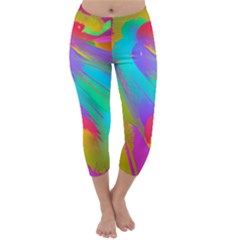 Curvy Contemporary - Flow - Modern - Contemporary Art - Beautiful Capri Winter Leggings 