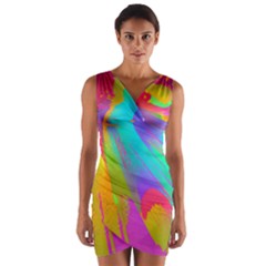 Curvy Contemporary - Flow - Modern - Contemporary Art - Beautiful Wrap Front Bodycon Dress by GardenOfOphir