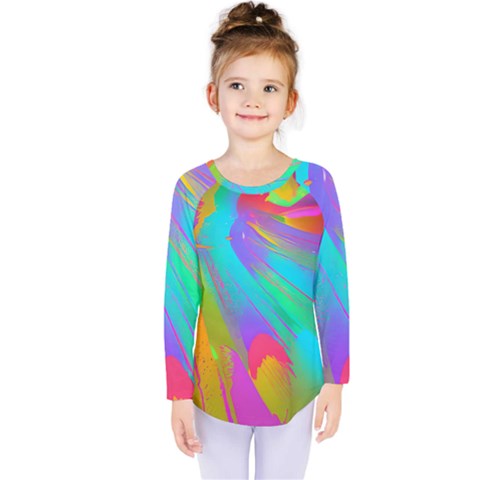 Curvy Contemporary - Flow - Modern - Contemporary Art - Beautiful Kids  Long Sleeve Tee by GardenOfOphir