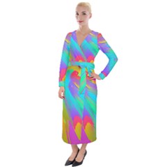 Curvy Contemporary - Flow - Modern - Contemporary Art - Beautiful Velvet Maxi Wrap Dress by GardenOfOphir