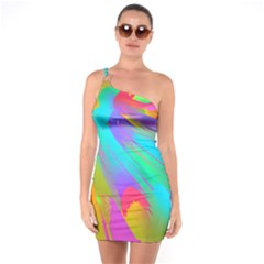 Curvy Contemporary - Flow - Modern - Contemporary Art - Beautiful One Soulder Bodycon Dress by GardenOfOphir