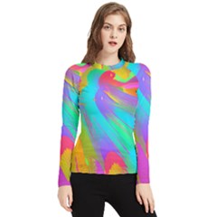 Curvy Contemporary - Flow - Modern - Contemporary Art - Beautiful Women s Long Sleeve Rash Guard by GardenOfOphir