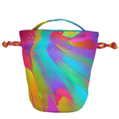 Curvy Contemporary - Flow - Modern - Contemporary Art - Beautiful Drawstring Bucket Bag by GardenOfOphir