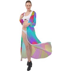 Curvy Contemporary - Flow - Modern - Contemporary Art - Beautiful Maxi Chiffon Beach Wrap by GardenOfOphir