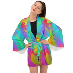 Curvy Contemporary - Flow - Modern - Contemporary Art - Beautiful Long Sleeve Kimono by GardenOfOphir