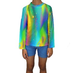 Liquid Shapes - Fluid Arts - Watercolor - Abstract Backgrounds Kids  Long Sleeve Swimwear by GardenOfOphir