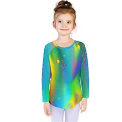 Liquid Shapes - Fluid Arts - Watercolor - Abstract Backgrounds Kids  Long Sleeve Tee