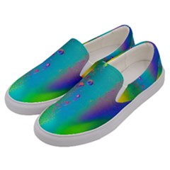 Liquid Shapes - Fluid Arts - Watercolor - Abstract Backgrounds Men s Canvas Slip Ons by GardenOfOphir