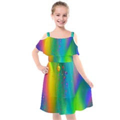 Liquid Shapes - Fluid Arts - Watercolor - Abstract Backgrounds Kids  Cut Out Shoulders Chiffon Dress by GardenOfOphir