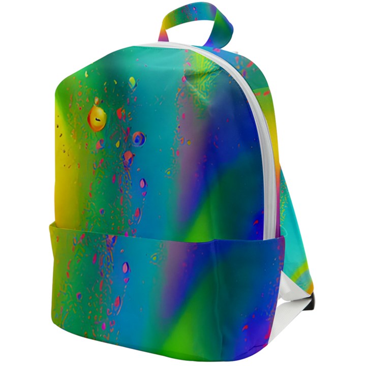 Liquid Shapes - Fluid Arts - Watercolor - Abstract Backgrounds Zip Up Backpack