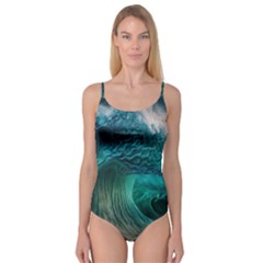 Tsunami Waves Ocean Sea Water Rough Seas Camisole Leotard  by Pakemis