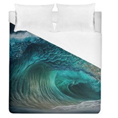 Tsunami Waves Ocean Sea Water Rough Seas Duvet Cover (queen Size) by Pakemis