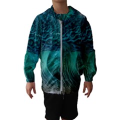 Tsunami Waves Ocean Sea Water Rough Seas Kids  Hooded Windbreaker