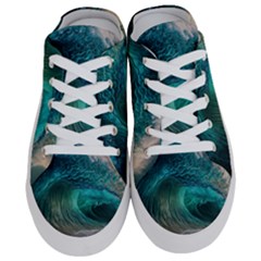 Tsunami Waves Ocean Sea Water Rough Seas Half Slippers by Pakemis