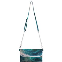 Tsunami Waves Ocean Sea Water Rough Seas Mini Crossbody Handbag by Pakemis