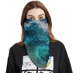 Tsunami Waves Ocean Sea Water Rough Seas Face Covering Bandana (triangle) by Pakemis