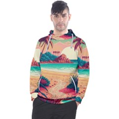 Palm Trees Tropical Ocean Sunset Sunrise Landscape Men s Pullover Hoodie