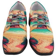 Palm Trees Tropical Ocean Sunset Sunrise Landscape Women Heeled Oxford Shoes by Pakemis