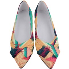 Palm Trees Tropical Ocean Sunset Sunrise Landscape Women s Bow Heels by Pakemis