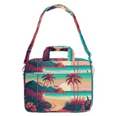 Palm Trees Tropical Ocean Sunset Sunrise Landscape Macbook Pro 16  Shoulder Laptop Bag by Pakemis