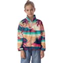 Palm Trees Tropical Ocean Sunset Sunrise Landscape Kids  Half Zip Hoodie View1