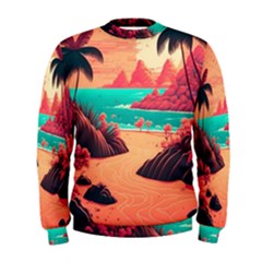 Tropical Beach Sea Jungle Ocean Landscape Men s Sweatshirt by Pakemis