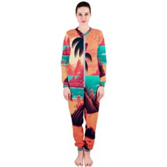 Tropical Beach Sea Jungle Ocean Landscape Onepiece Jumpsuit (ladies)