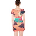 Tropical Beach Sea Jungle Ocean Landscape Short Sleeve Bodycon Dress View2